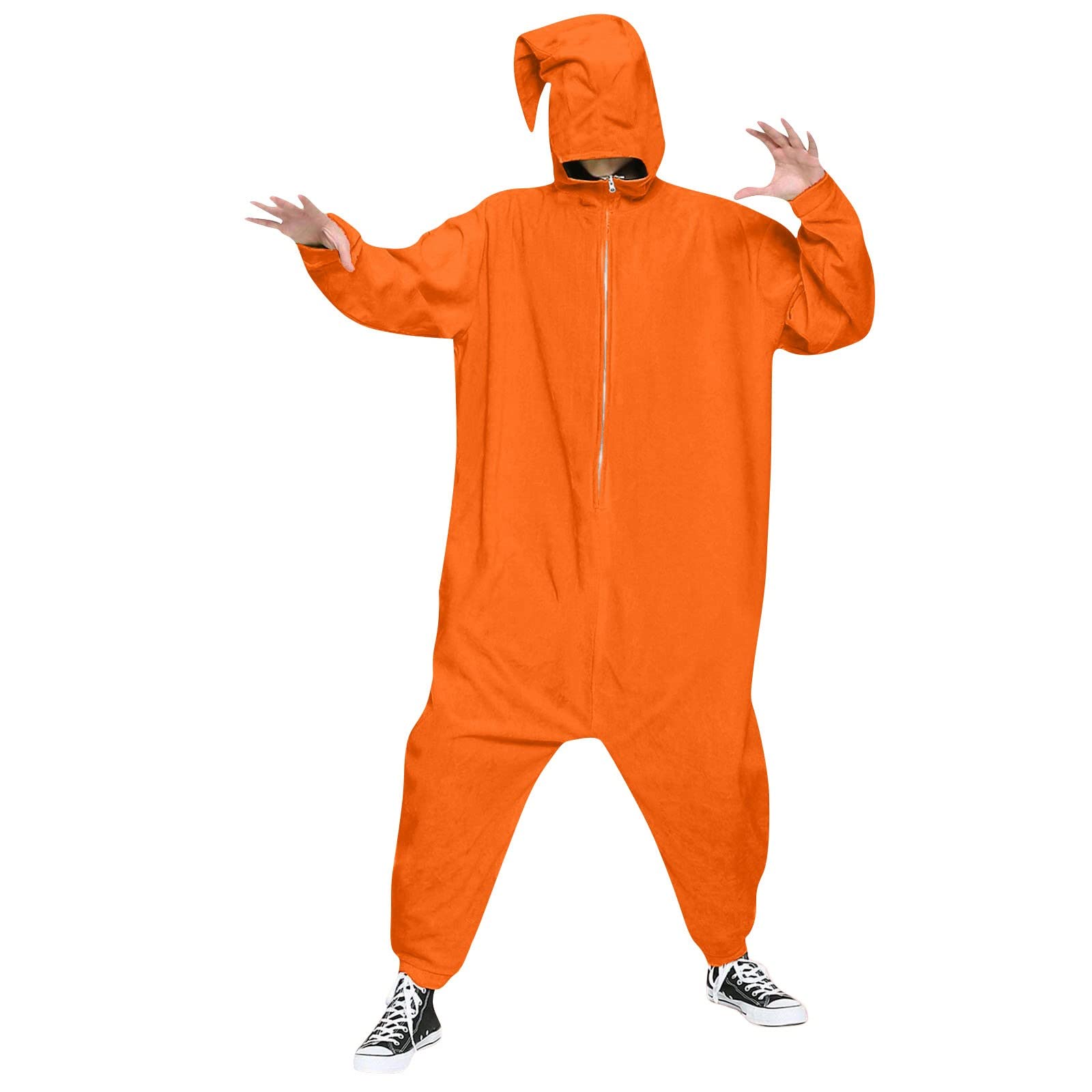 Combinaison pyjama à capuche pour homme avec fermeture éclair et jupe-culotte