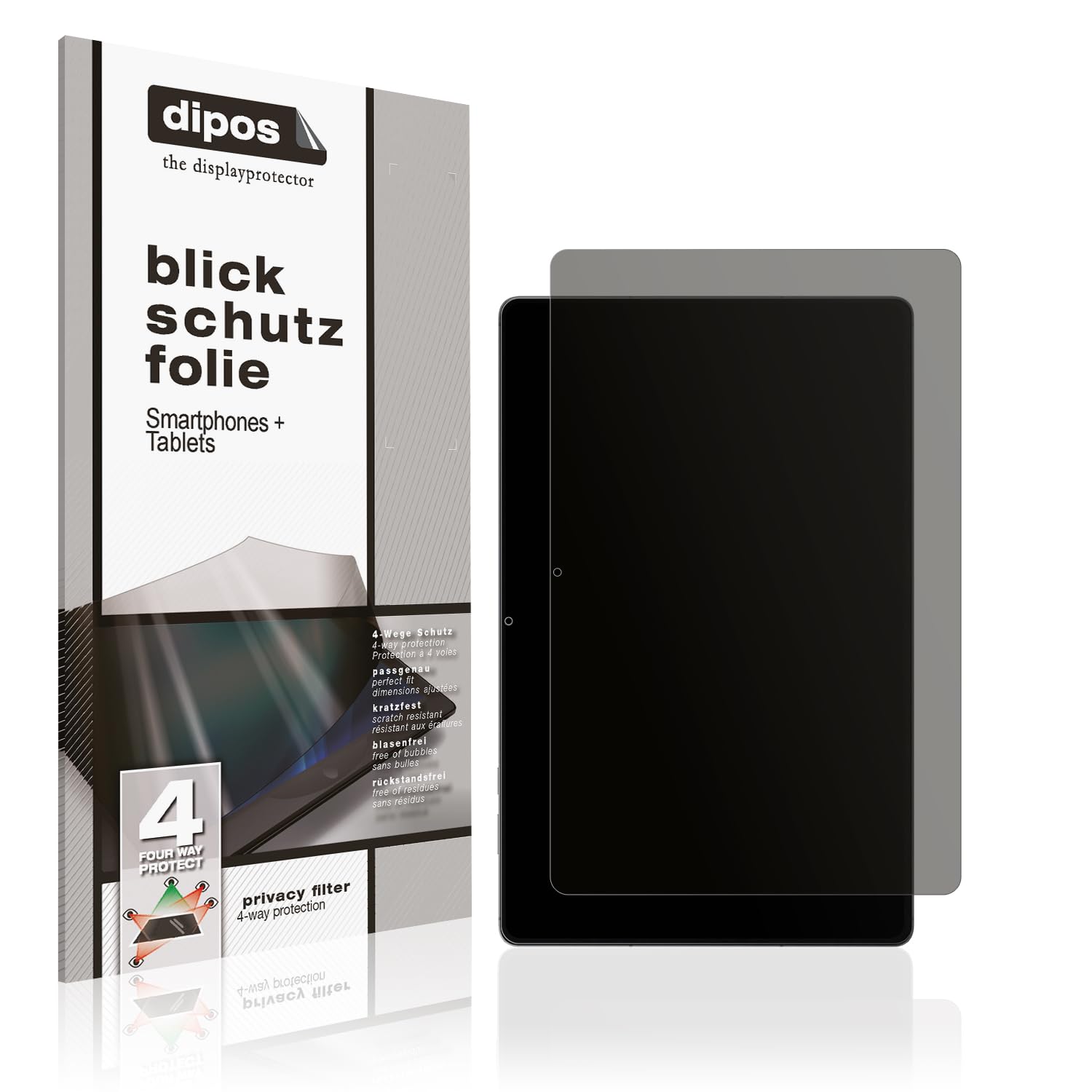 dipos Blickschutzfolie für Samsung Galaxy Tab S11 Ultra | Displayschutz matt mit 4-Wege Sichtschutz-Effekt, Privacy Filter, passt perfekt, kratzfest, blasenfrei, selbstklebend
