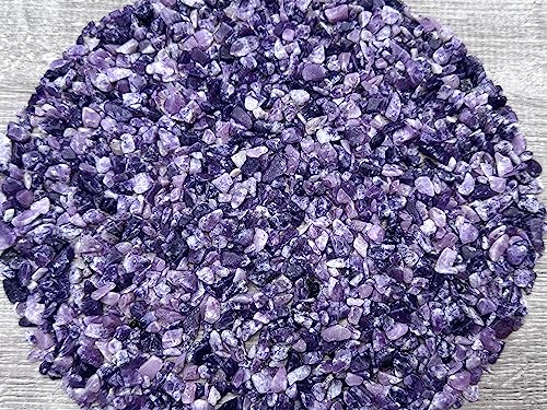 Image of 2 oz Lot Natural Semi Tumbled Gemstone Chips, Crushed Mini Crystals, Undrilled Crystal Chips (Lepidolite)