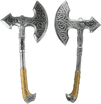 2Pcs Realistic Plastic Halloween Axe Prop, Handheld for Costume Cosplay Party