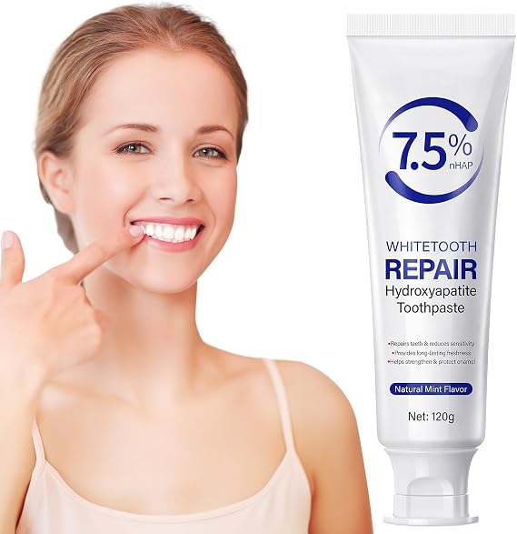 Hydroxyapatite Toothpaste Protects Enamel, Strengthens Teeth, Deeply Cleans and Promotes Oral Health with a Refreshing Mint Flavor.