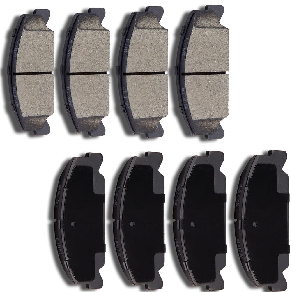 AUTOMUTO 8PCS Front &amp; Rear Ceramic Disc Brake Pads Set D374 D273