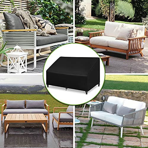 Patio Sofa Cover,Patio Loveseat Cover,Patio Seat Cover,420D Lounge Deep Chair Cover,Durable And Waterproof Outdoor Furniture Chair Cover,Oxford Cloth Cover,54''(L)X38''(W)X29''(H),Black #TOP6
