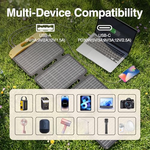 Image of VTOMAN Jump 100 Portable Power Station with 40W Foldable Solar Panel | 88.8Wh LiFePO4 Battery 100W AC Solar Generator Kit for Outdoor Camping, Hiking, Cycling, Backpacking, Road Trips
