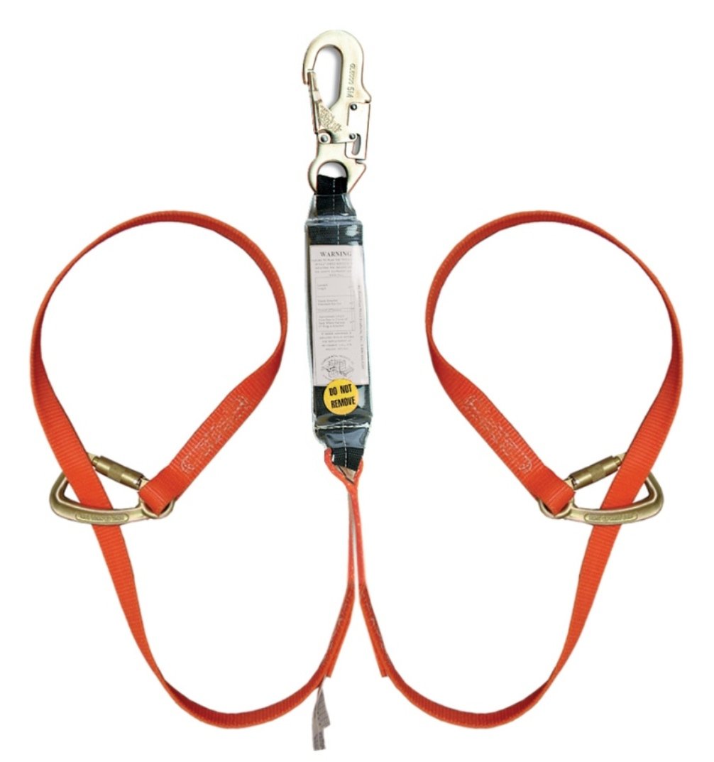 Guardian Fall Protection 11840 - Cordón de bloqueo doble de doble pierna, ajustable de 4 pies a 6 pies