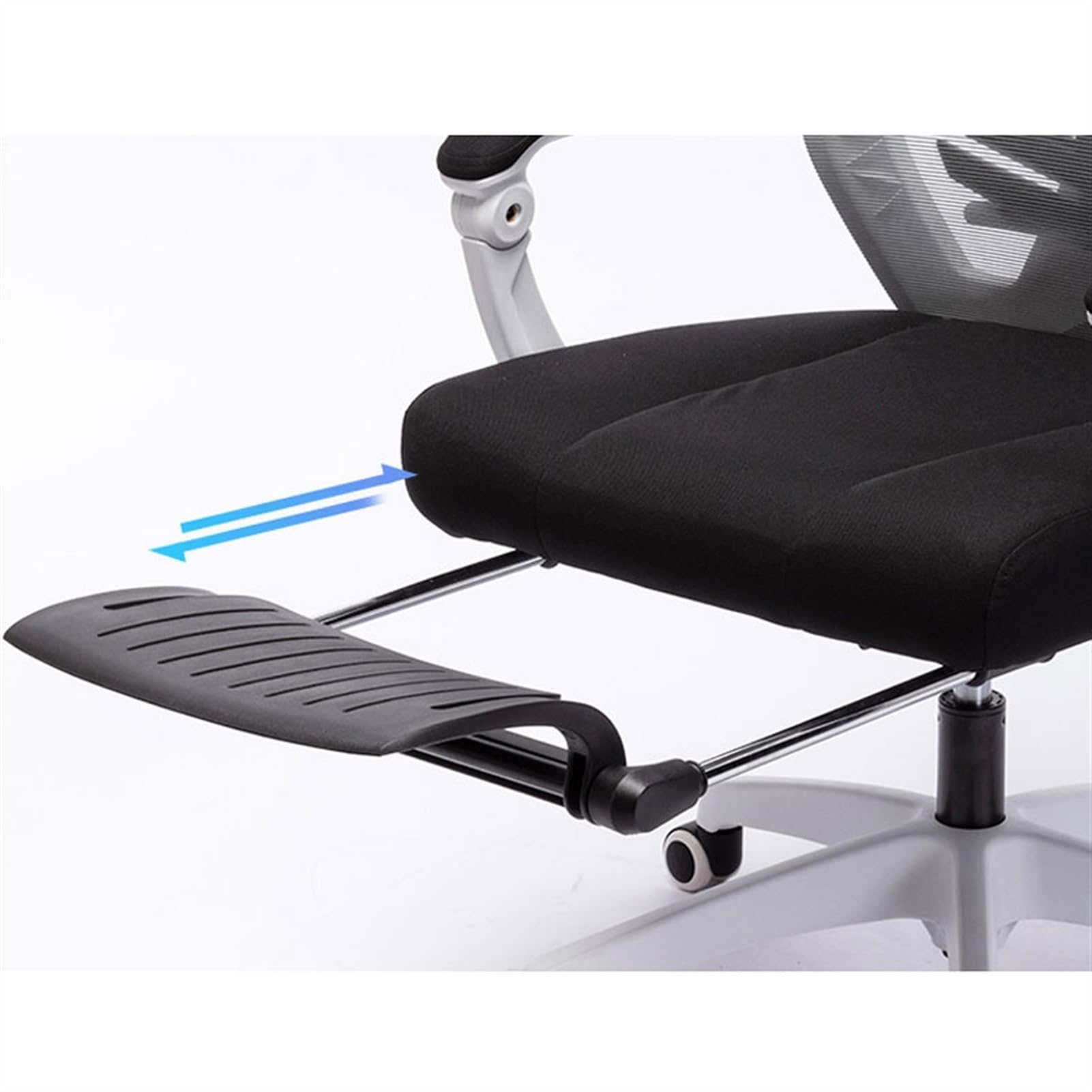Ergonomiczne krzesło biurowe, obrotowe oparcie z siatki, z zagłówkiem i podłokietnikami, wygodne krzesło z regulacją wysokości, z podnóżkiem
