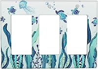 Vista 264 de Vista de ventana, isla tropical, playa, palmeras, cielo soleado, cubierta de interruptor de luz de palanca individual, placa decorativa de pared