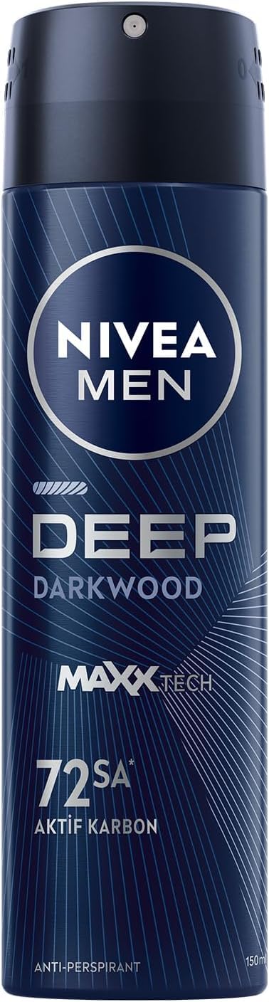 NIVEA MEN Erkek Sprey Deodorant Deep Darkwood 150ml, 72 Saat…