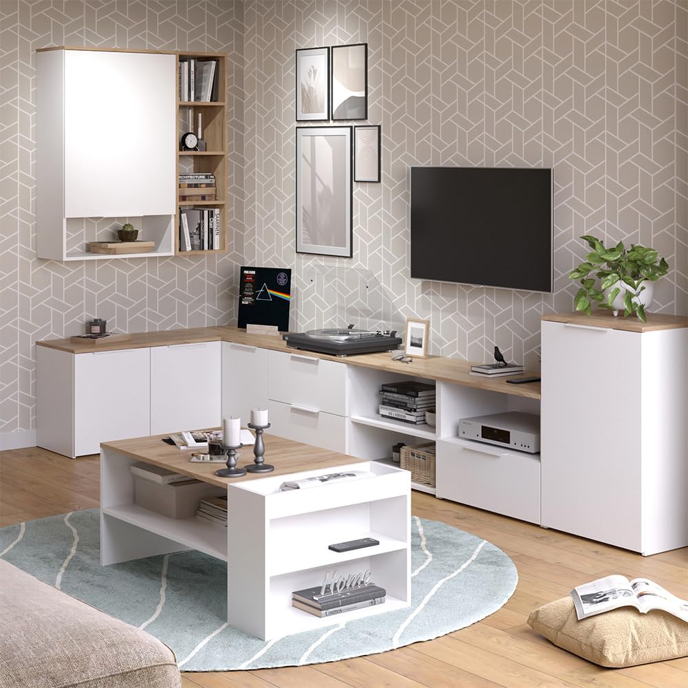 Vicco Aparador Wido, Blanco, 50 x 80 cm con Estante, para Almacenamiento y organización Que Ahorra Espacio