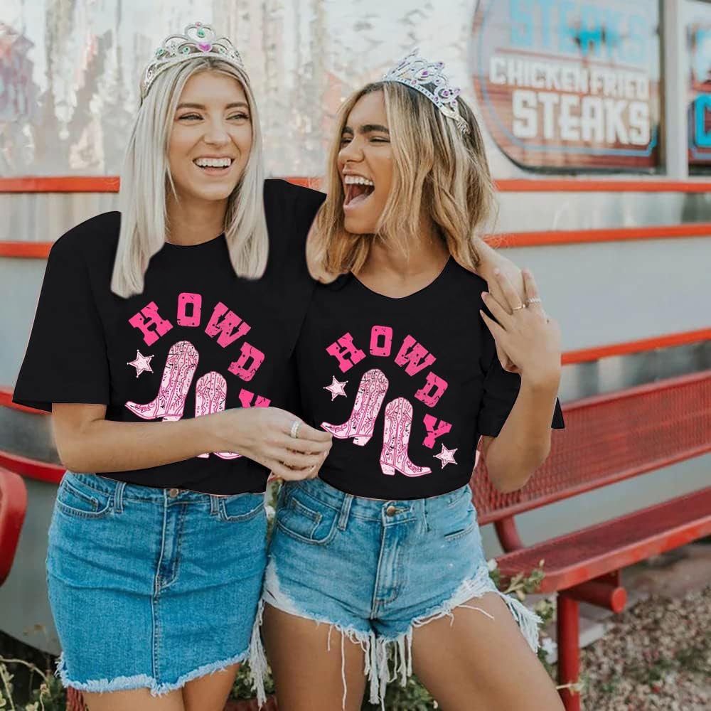 Howdy Shirt for Women Vintage Rodeo Cowgirl Graphic T-Shirt Western Country Concert Tee Tops - Image 3