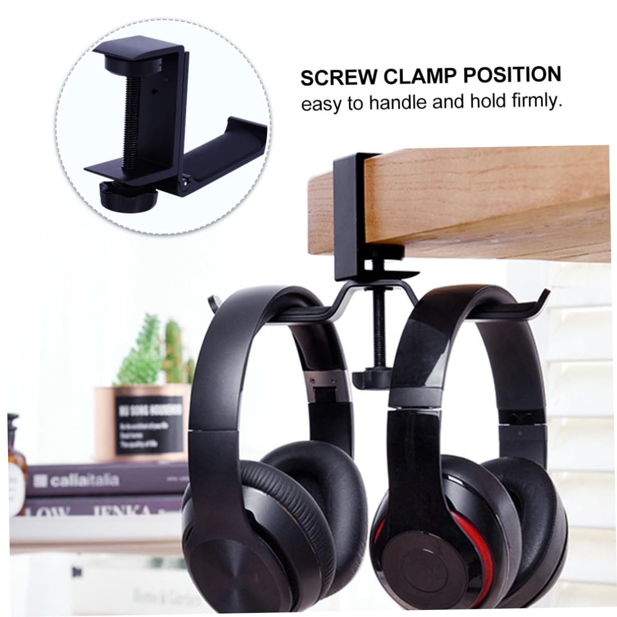 Gadpiparty 2pezzi Supporto Per Cuffie Da Scrivania Metallo Porta Cuffie Creativo Con Design Semplice e Compatto Nero Per Casa Ufficio e Scuola