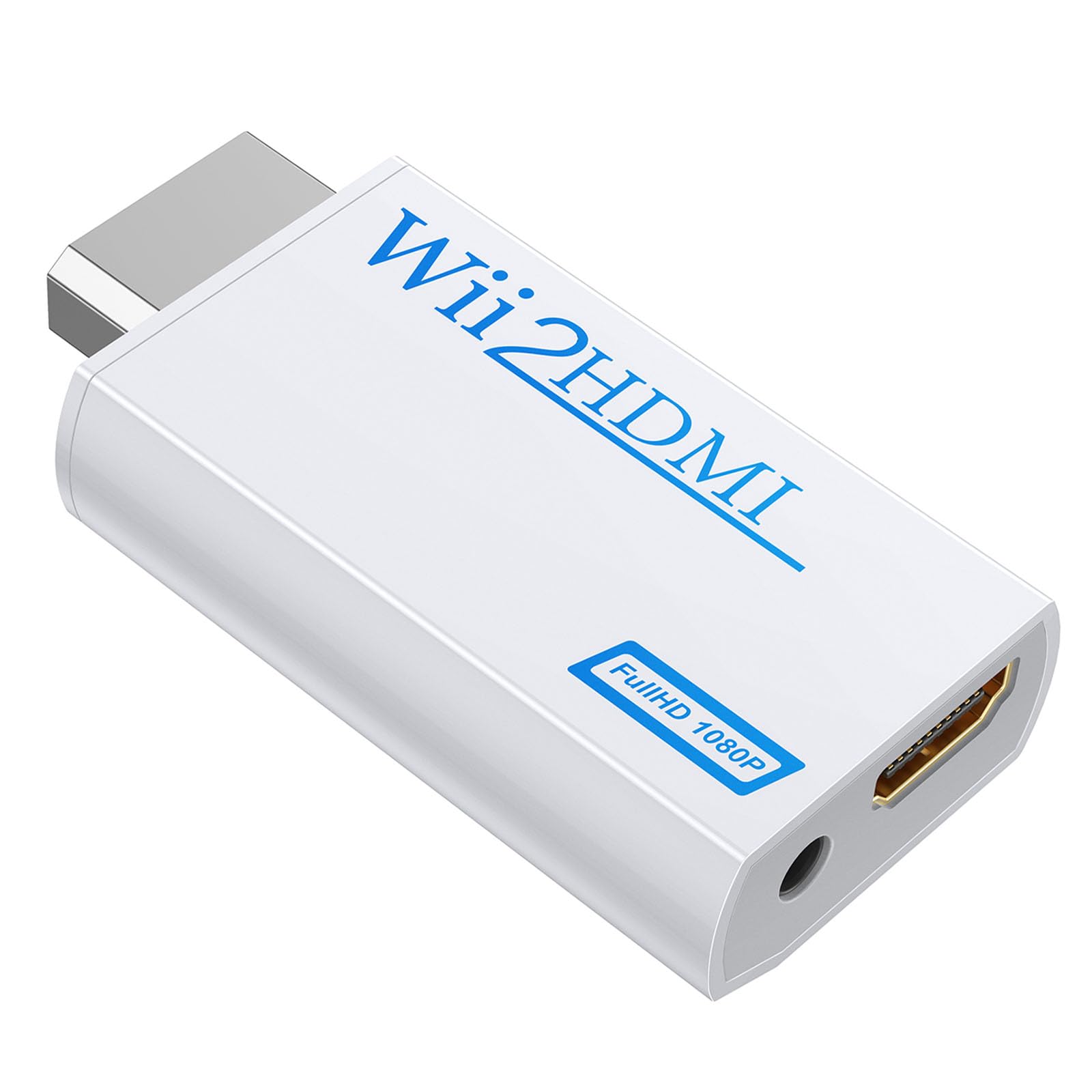 GANA Wii a HDMI Adaptador, Wii a HDMI convertidor Conector con Salida de vídeo de 1080p/720p y 3,5 mm Audio - Soporta Todos los Modos de visualización de Wii