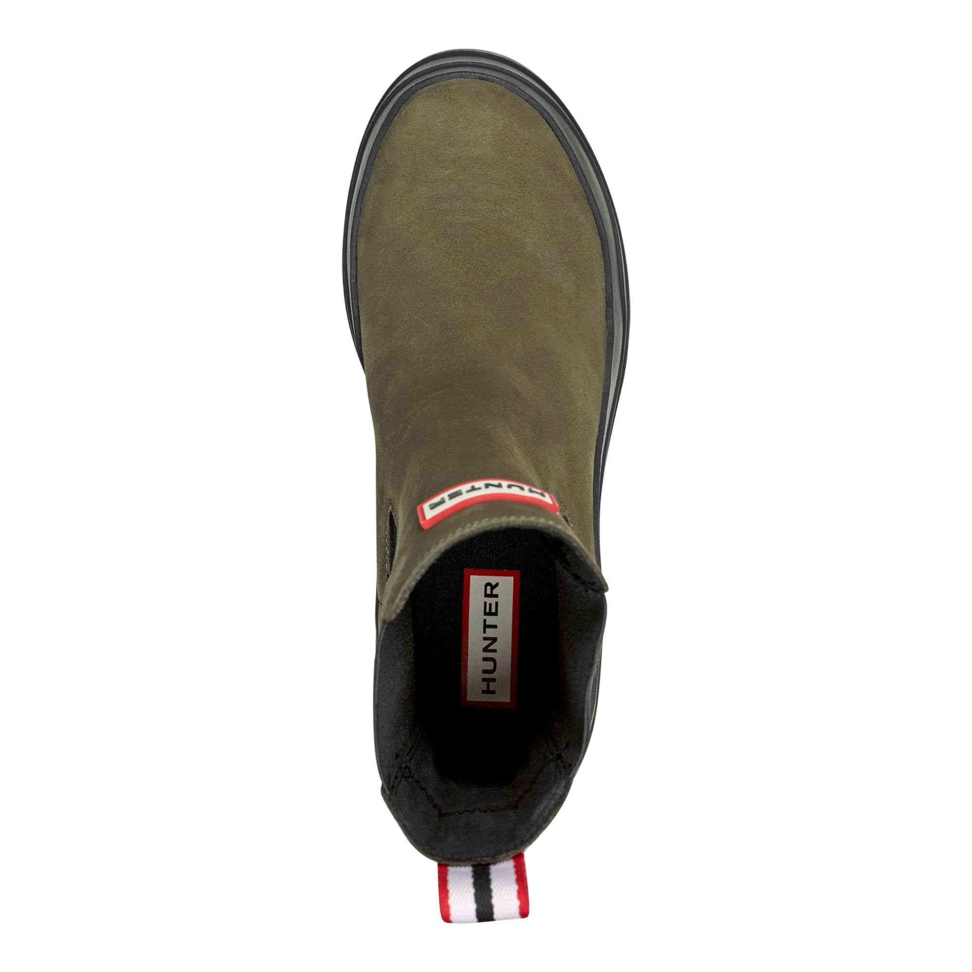 Hunter Women's Miana Chelsea Boot: 7 Dark Green Leather