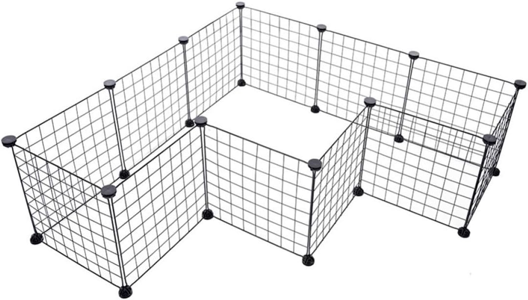 BESPORTBLE 35x35 Metal Pet Fence Iron Cage for Dog Cat Rabbit Construction Easy Assembly Portable