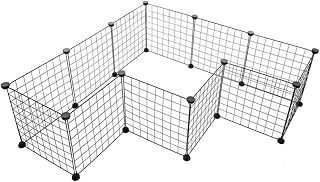 Black Iron Folding PET Cage for Rabbit and Cat, 16 Pieces