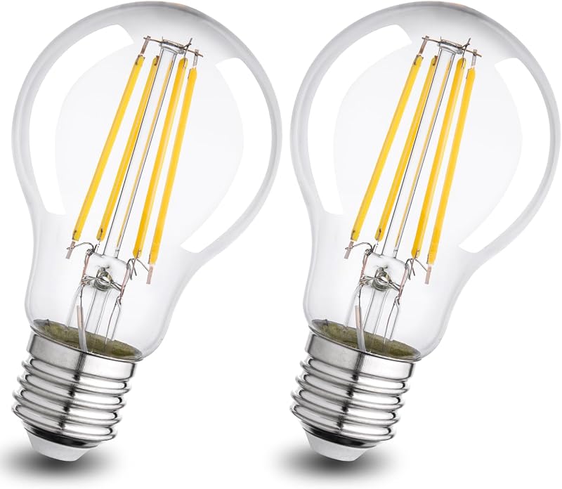Wesome Lighting E27 LED izzó 3.8W meleg fehér A60 retro filament 2db
