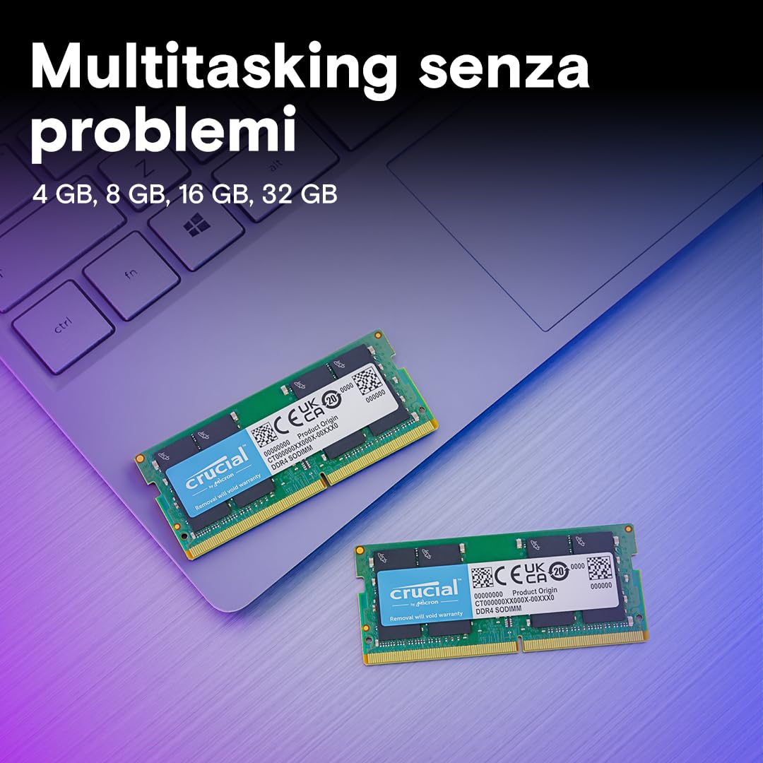 Crucial RAM DDR4 16GB Kit (2x8GB) 3200MHz SODIMM CL22, Memoria per
