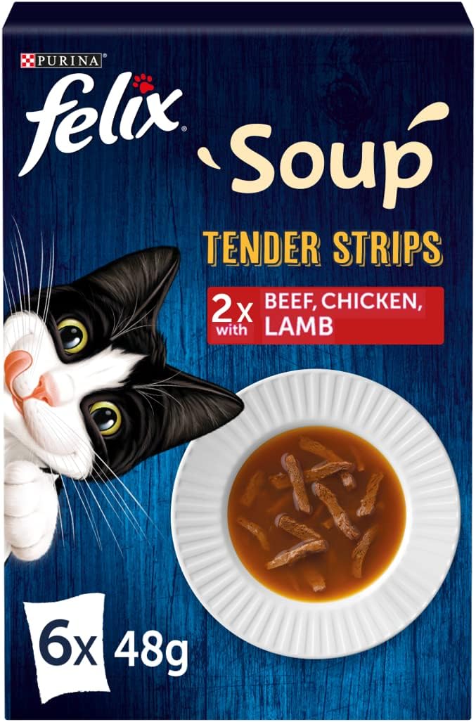 Felix Soup Cat Food Tender Strips Farm Selection Cat Food, 6x48g, Pack of 8 Amazon.co.uk Pet
