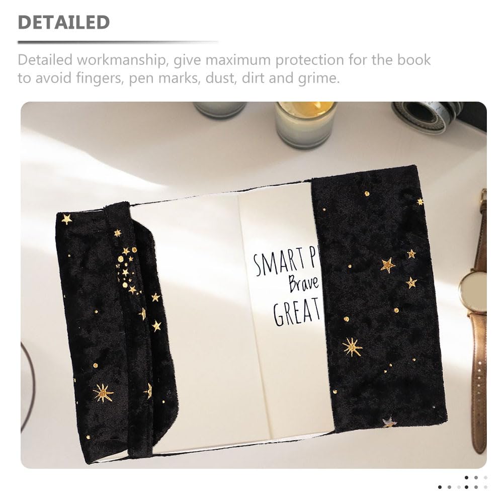 DIYEAH Black Velour Fabric Book Cover - Image 4