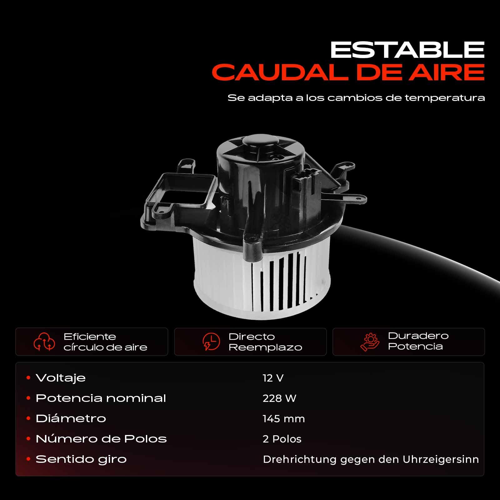 Frankberg Motor del ventilador del calefactor Compatible con 5008 0E 0U 3008 MPV 0U DS5 Replace# 6441.CP