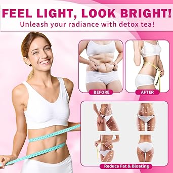 Govixed Detox Energizing Tea for Weight Loss, Peach Flavor, Natural Slimming Tea Bags, Belly Fat Burner, Reduce Bloating, 28 Pyramid Tea Bags