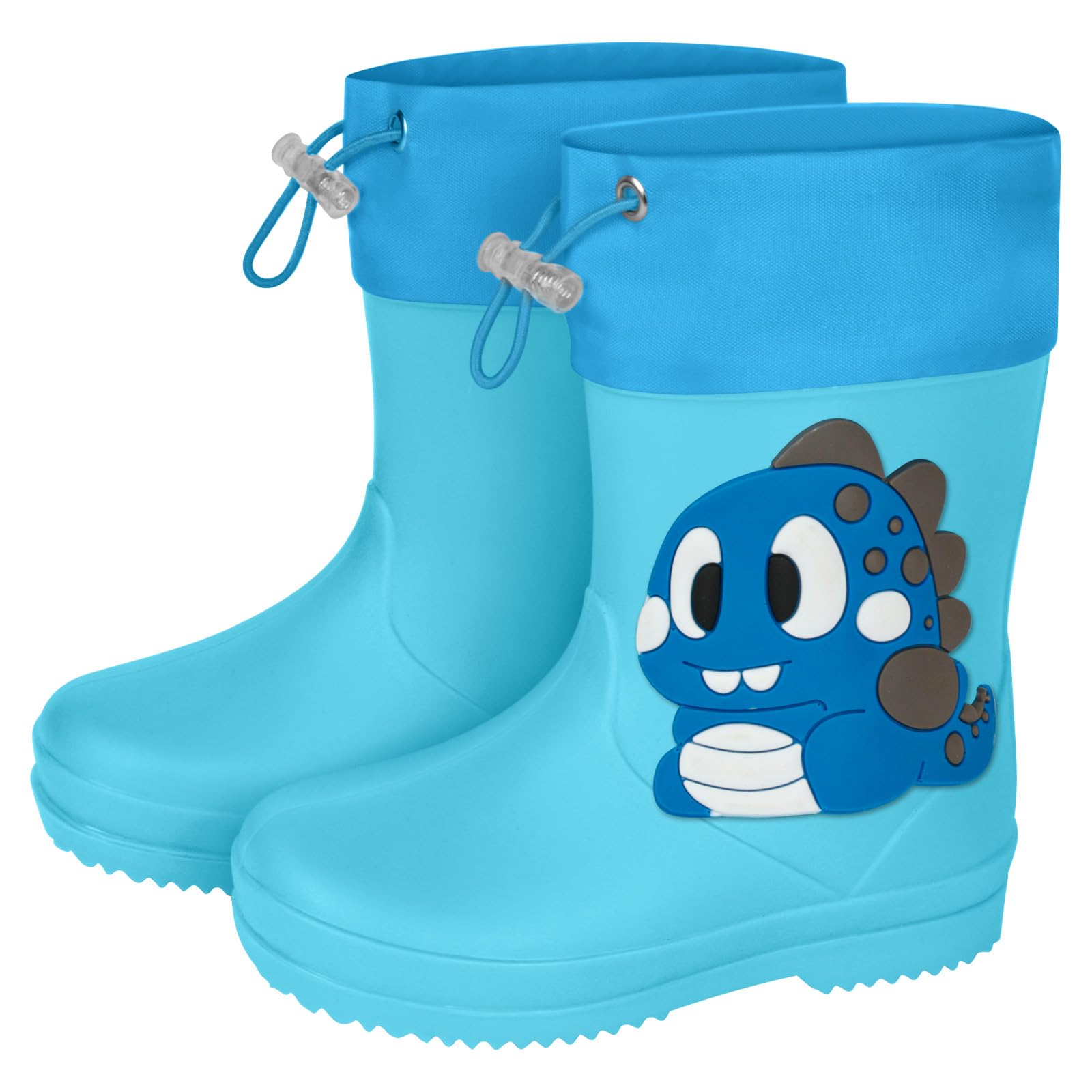 Aomig Stivaletti Pioggia Bambino, Stivali Di Gomma Con Coulisse per Bambini Unisex, Scarpe da Pioggia Antiscivolo Impermeabili Ragazzo e Ragazza