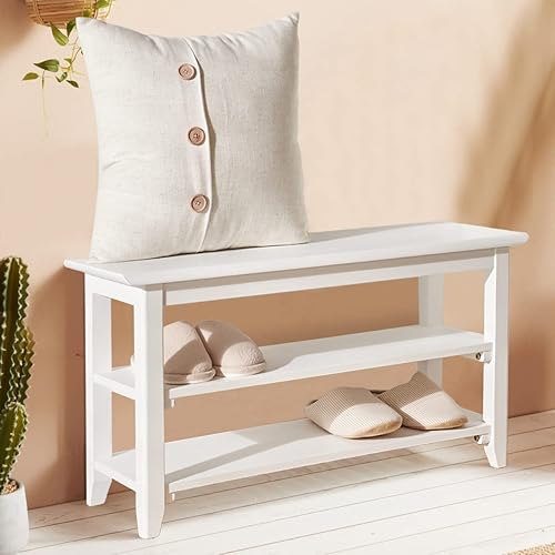 Miniatura 62 de Zapatero organizador de 3 niveles, 4 pares de banco de almacenamiento de entrada para pasillo, dormitorio, sala de estar, dormitorio, soporta hasta