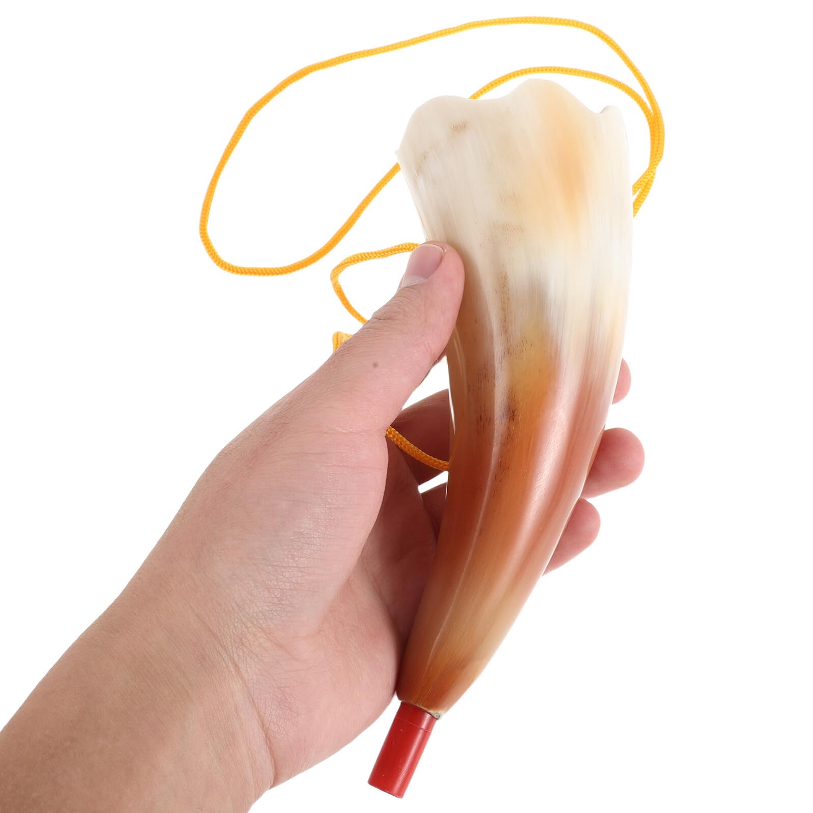VICASKY Corne de Supporter Sportif en Véritable Corne de Vache Naturelle, Trompette Klaxon Portable avec Poignée, Ambiance Sonore Puissante pour Matchs de Football et Événements en Plein