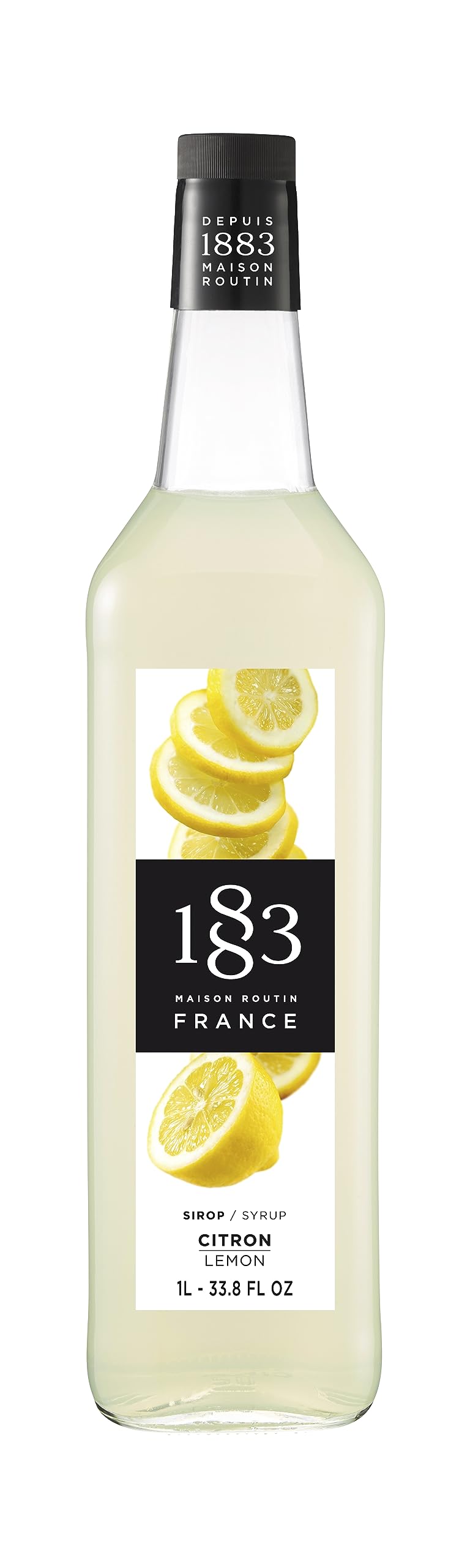 1883 Maison Routin Premium Lemonade Syrup - Refreshing Flavoured Syrup for Sparkling Drinks, Cocktails and Mocktails - Vegan-Friendly, No Preservatives - 1L PET Bottle