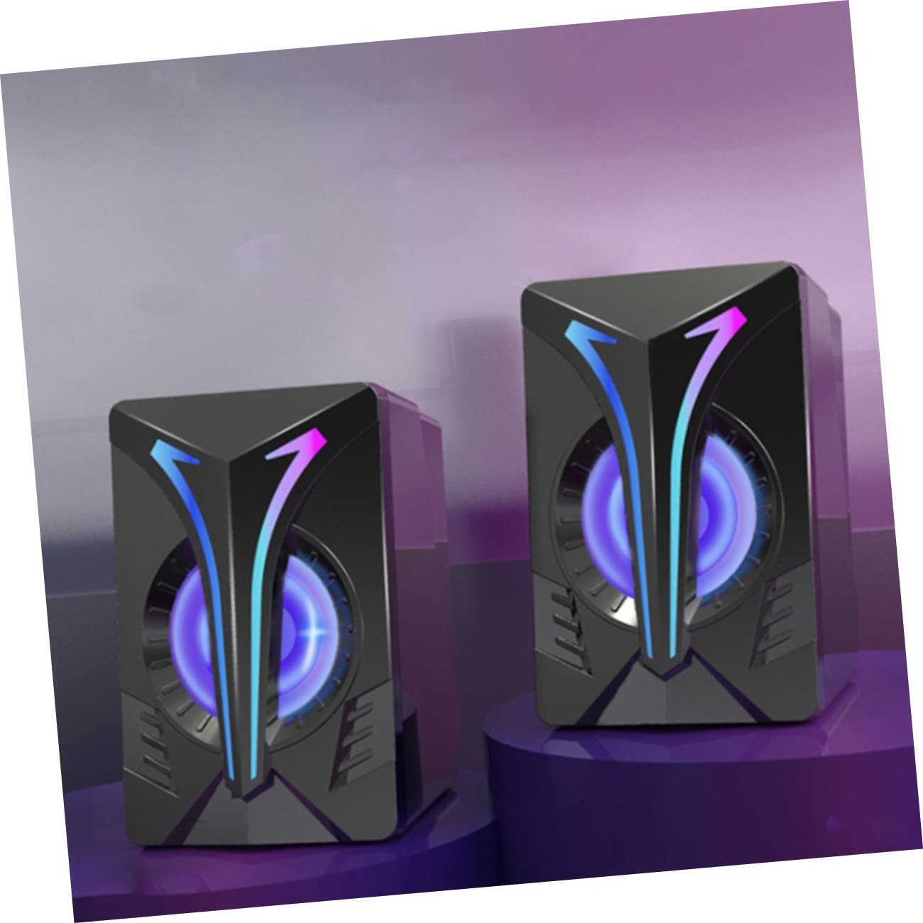 FELTECHELECTR RGB Led Computer Speakers Stereo Soundbox Power Jack for Gaming and Desktop Setup