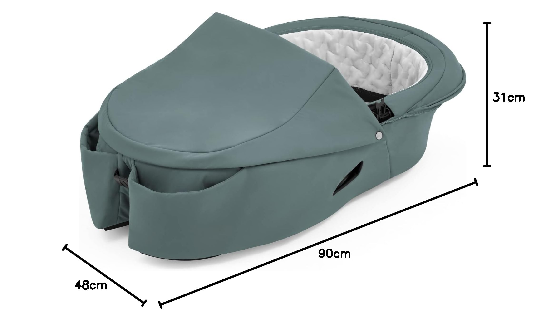 Stokke Xplory X Carrycot - Duck Green - Removable Carrycot for Xplory X Stroller - Soft Lining and Breathable Mattress