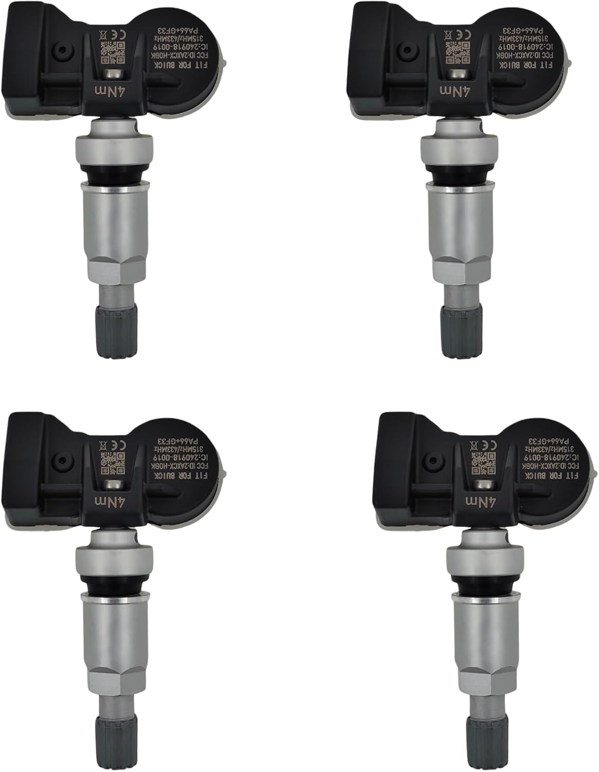 Universal Tire Pressure Monitoring Sensor TPMS Sensor GM 315Mhz and 433Mhz Compatible with All Buick Models 4 Pack