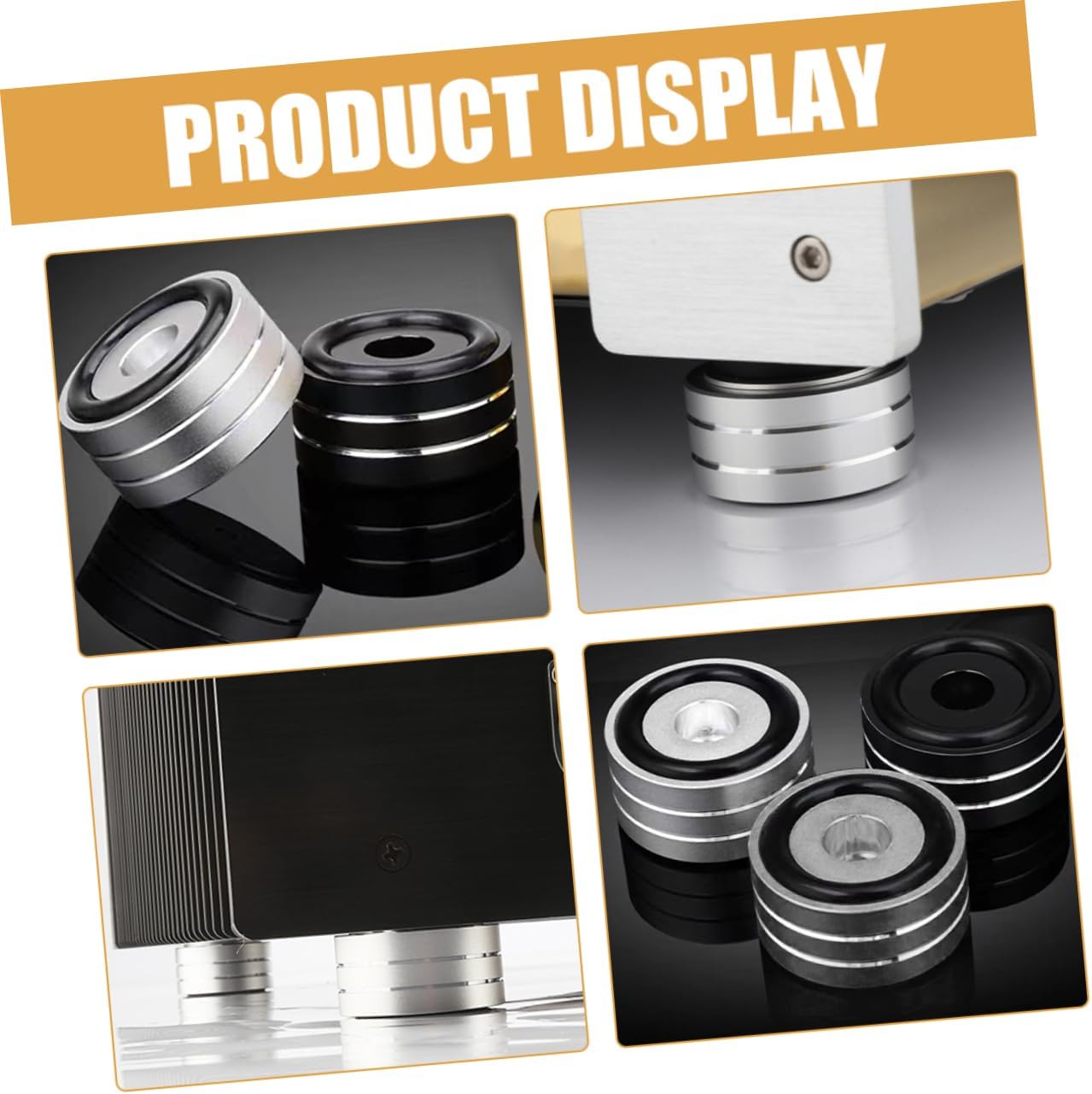 4pcs Speaker Isolation Pads Vibration Acoustic Isolation Mats Non-Slip Rubber Rings for Speakers