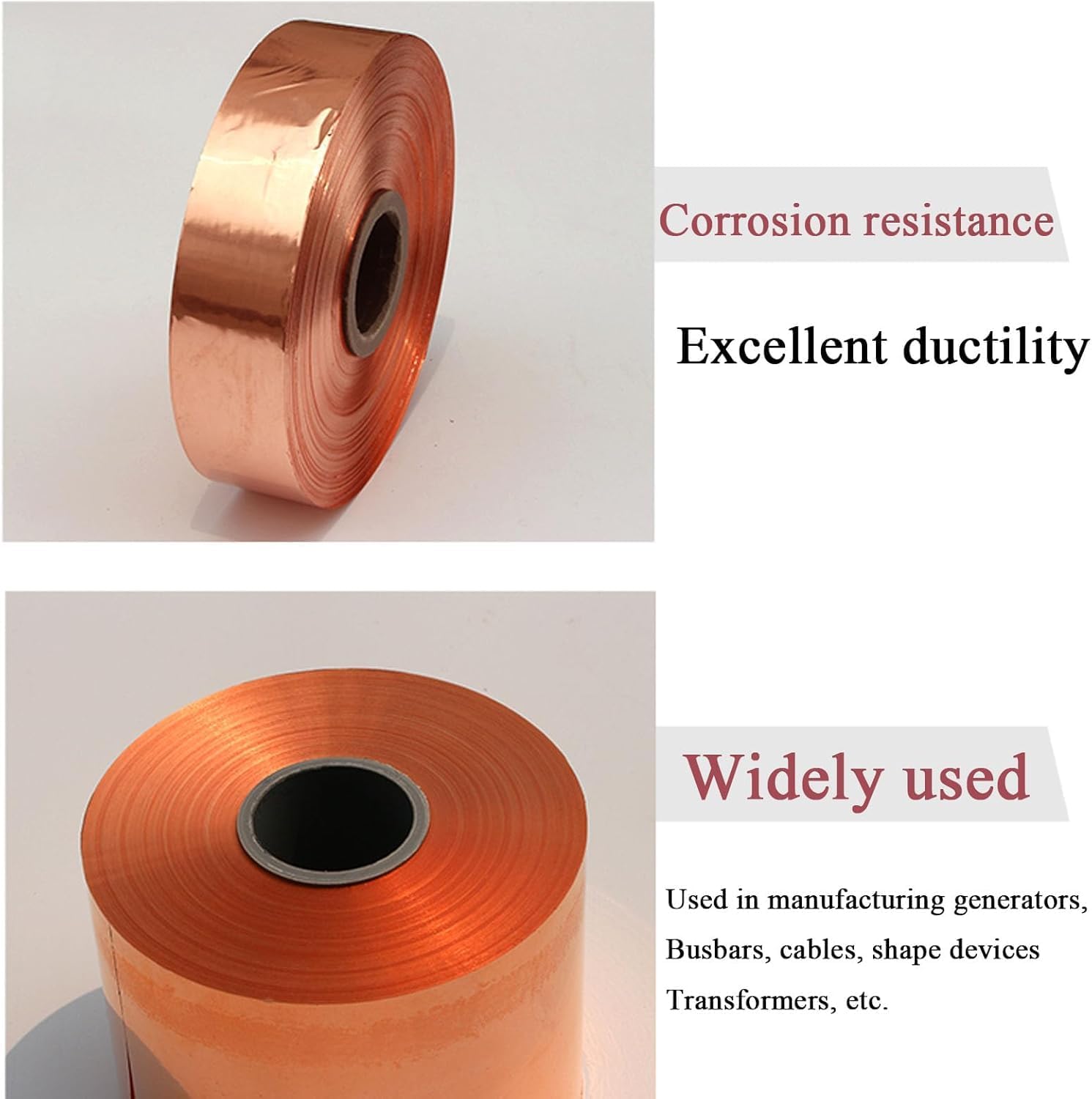Copper Foil For Electronics Repair Copper Foil DIY Projects,Pure Copper Foil Coil, Thickness Length, Copper Strip For DIY, Repairs, Electricity Copper Sheet For Projects Copper Coil For Soldering 2pcs