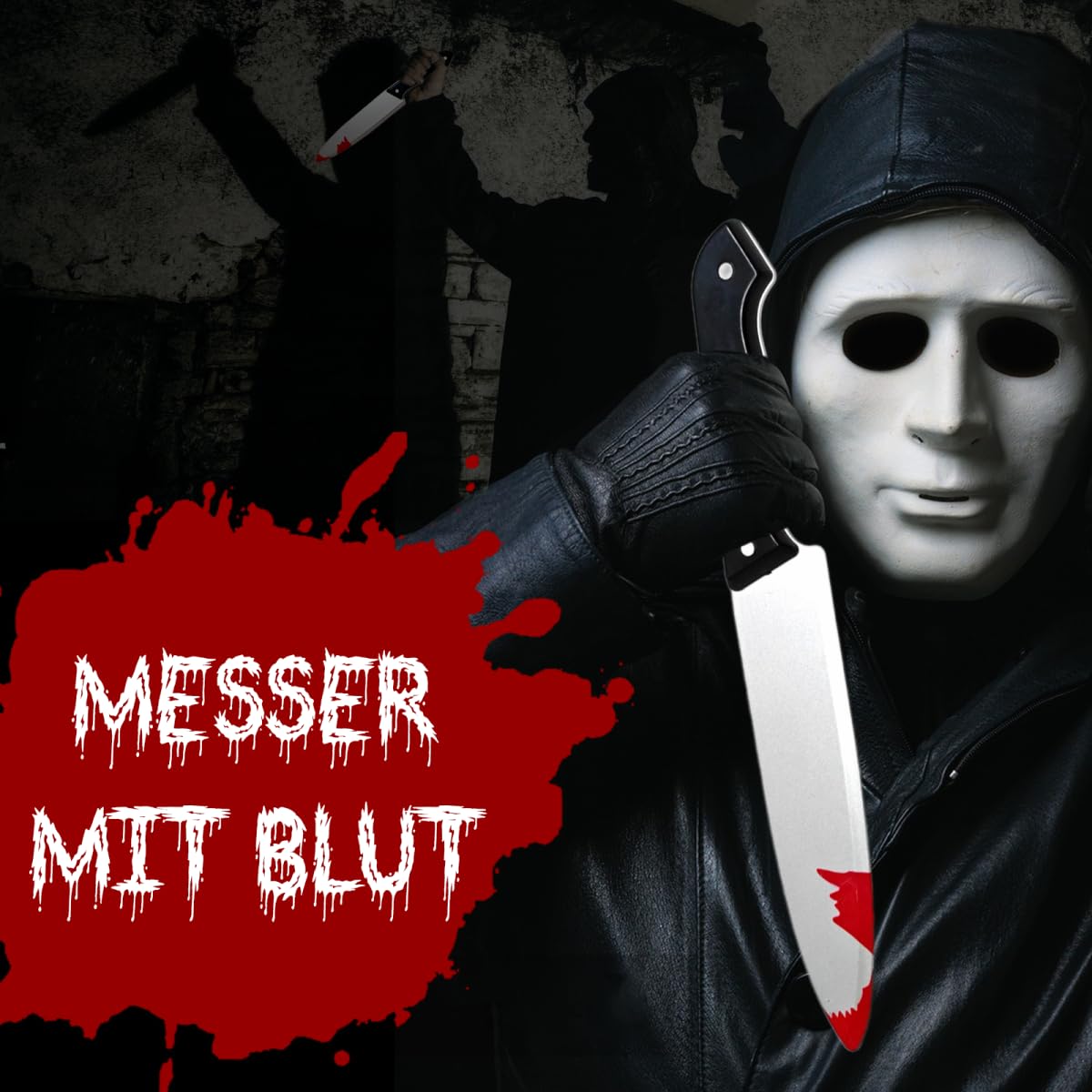 Horror mes met bloed - 33 cm - kunststof - hakmes | Fun en Feest