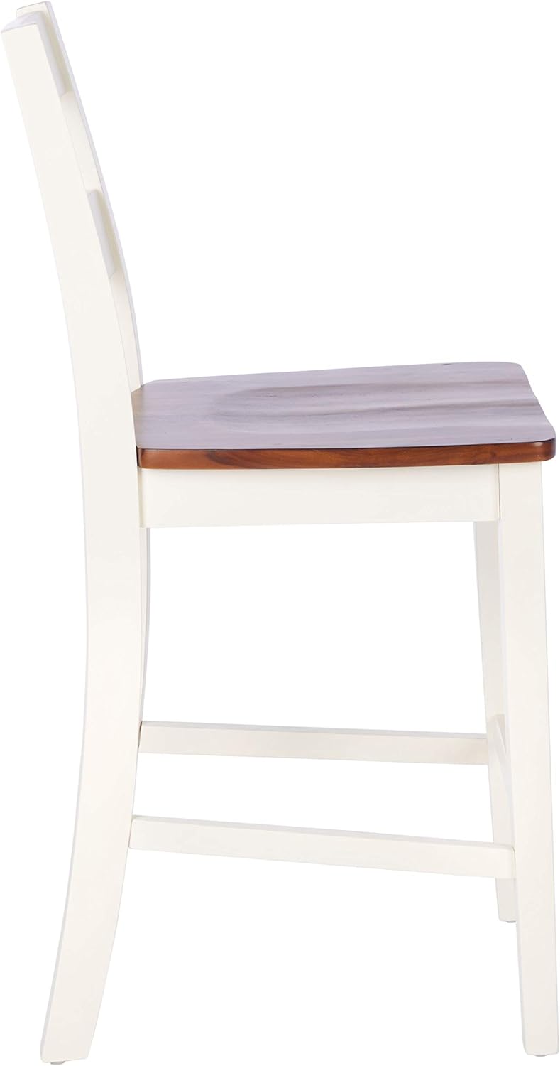 SAFAVIEH Home Collection Yuri White and Natural 24-inch Counter Stool (Set of 2)