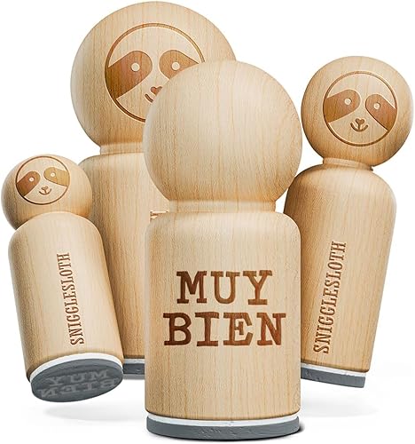 Miniatura 1 de Muy Bien - Sello de goma con texto en español para sellar planificadores de manualidades, mini de 12 pulgada