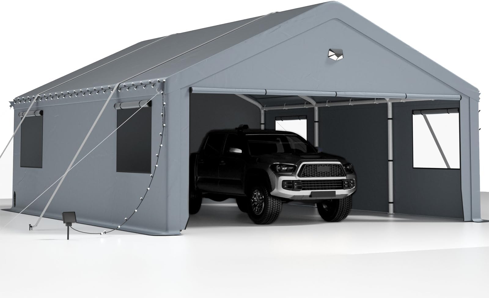 Carports 12X20 Heavy Duty，Car Ports with 180G Removable Side Walls, Carport Canopy, Portable Car Port Garage, Car Shelter All Weather,Gray