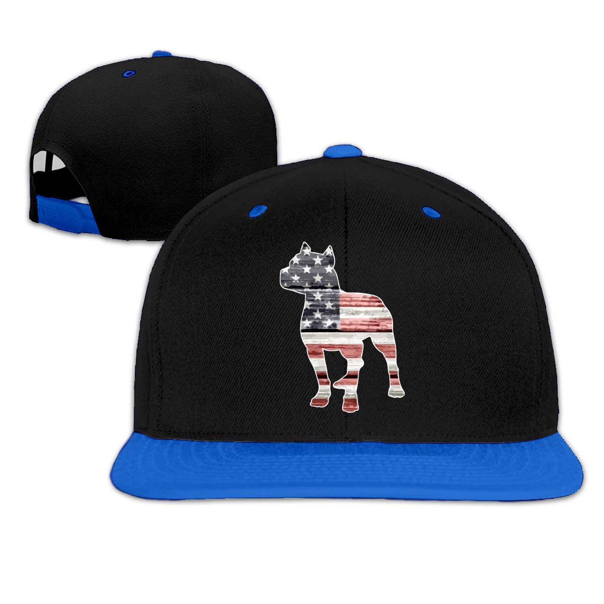 Patriotic Pitbull American Flag Unisex Hip Hop Flatbrim Snapback Hats Women Men Adjustable Baseball Caps