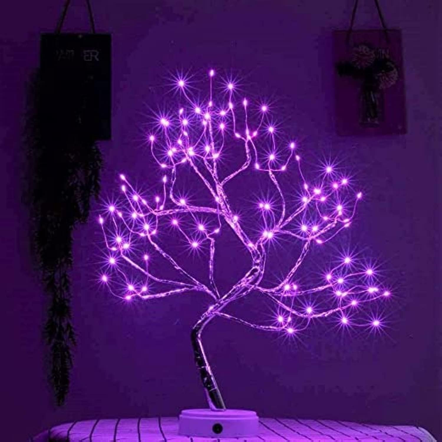 Pink Firefly Bonsai Tree Light - 20 Artificial Fairy Light Spirit Tree Lamp with 108 LED Lights - USB/Battery Touch Switch, Deco of Childrens Room, Bedroom, Living Room, Party Wedding