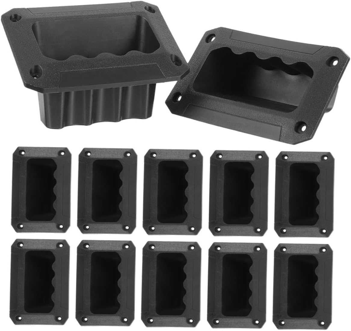 Tofficu 48pcs Plastic Speaker Side Handles Recessed Door Pulls for Audio Speaker Cabinets Easy to Install Convenient Stage Accessory