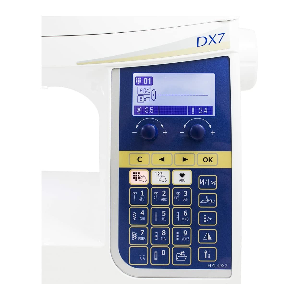 Máquina de coser HZL-DX7 con 287 patrones de puntada y 4 fuentes 4
