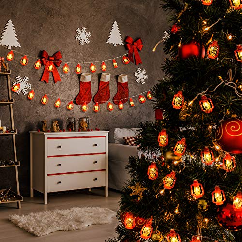 Acelist 20 Led Red Lantern String Lights Mini Kerosene Lamp For Indoor Outdoor Patio Garden Holiday Home Ramadan Wedding Party Christmas Tree New Year Decorations(Warm White Light) #TOP2