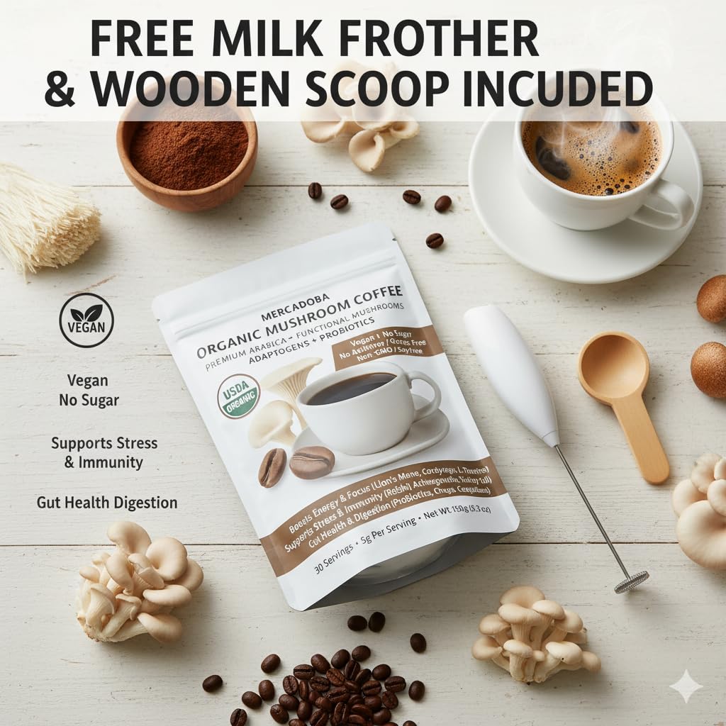 Javasu Mushroom Coffee | 60 Servings | Colombian Arabica Instant Coffee With Lion S Mane Chaga Cordyceps L Theanine For Natural Energy Focus No Ordinary Moments 150g - View #4