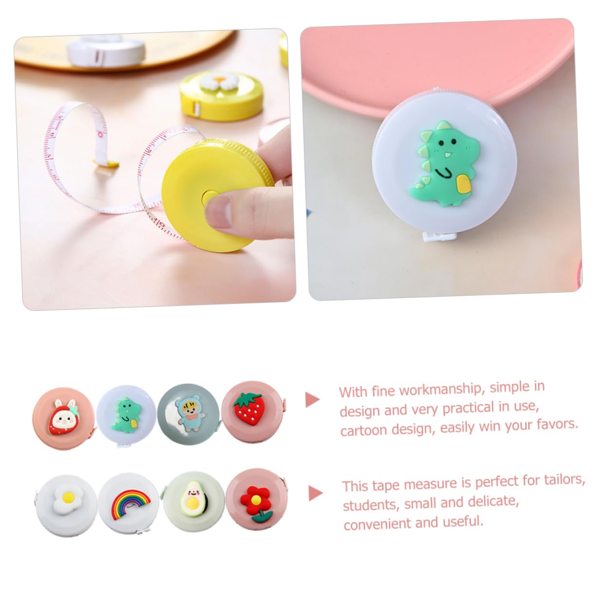 SHINEOFI 5 Series Pequeño Mini Cinta De Medición Cinta Métrica Corporal Ropa De Coser Medida Escala Cintas Métricas Cuerpo Dibujos Animados Retráctil Gel De Sílice 8 Piezas X 5