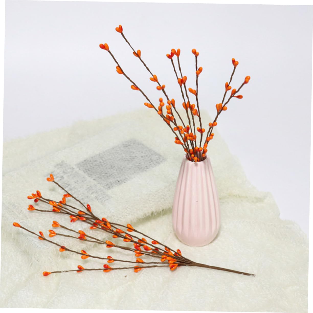 Alipis 3 Sätze Künstlicher Beerenzweig Künstliche Baumpflücker Künstliche Beerenzweige Weihnachtsdeko Artificial Plant Rote Beerenpflücker Künstliche Pflanzen Plastik Orange 5 Stück * 3