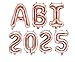 Produktbild XXL Folien-Ballons ABI 2025 in rosé-gold Buchstaben-Girlande Luft-Ballons Schriftzug Höhe 35cm Abitur Schul-Abschluss Abi-Party Feier Schul-Ende Gymansium Matura Diplom Reife-Prüfung Raum-Deko-ration