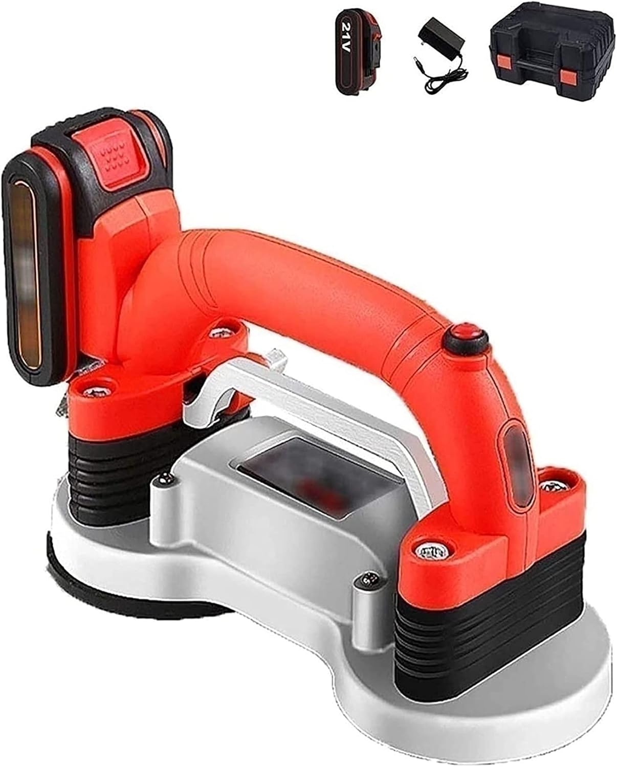 21vタイルタイリングマシン ダブルサクションカップ付きハンドヘルド電動タイリングツール アップグレードロックボタン6ギアタイラー 100 Rpm 最大吸着400kg 1xli Ion 希望者のみラッピング無料 Color Size Red