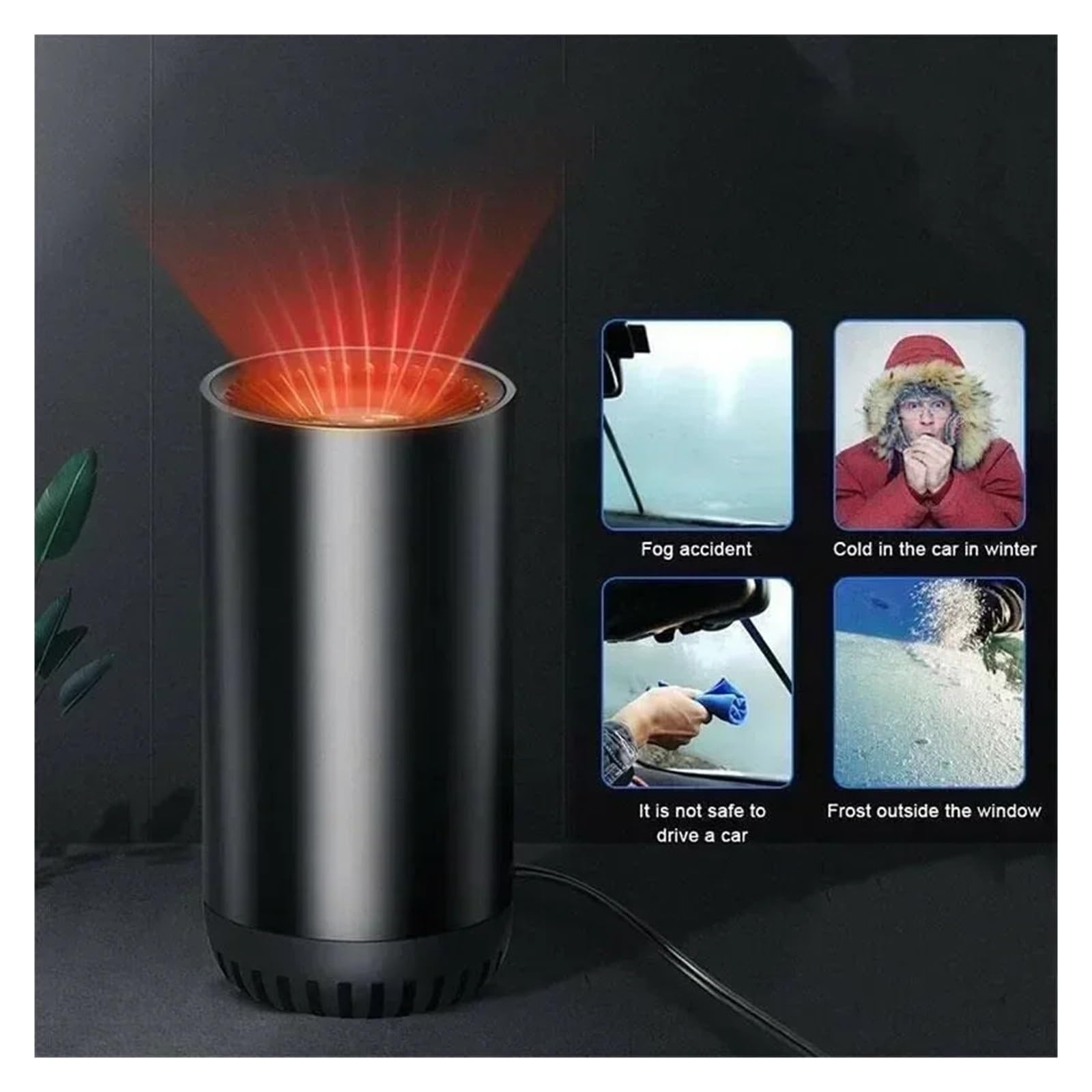 Calentador de 12 V, ventilador recargable, ventilador recargable, calentador portátil, calentador, desempañador de parabrisas de coche
