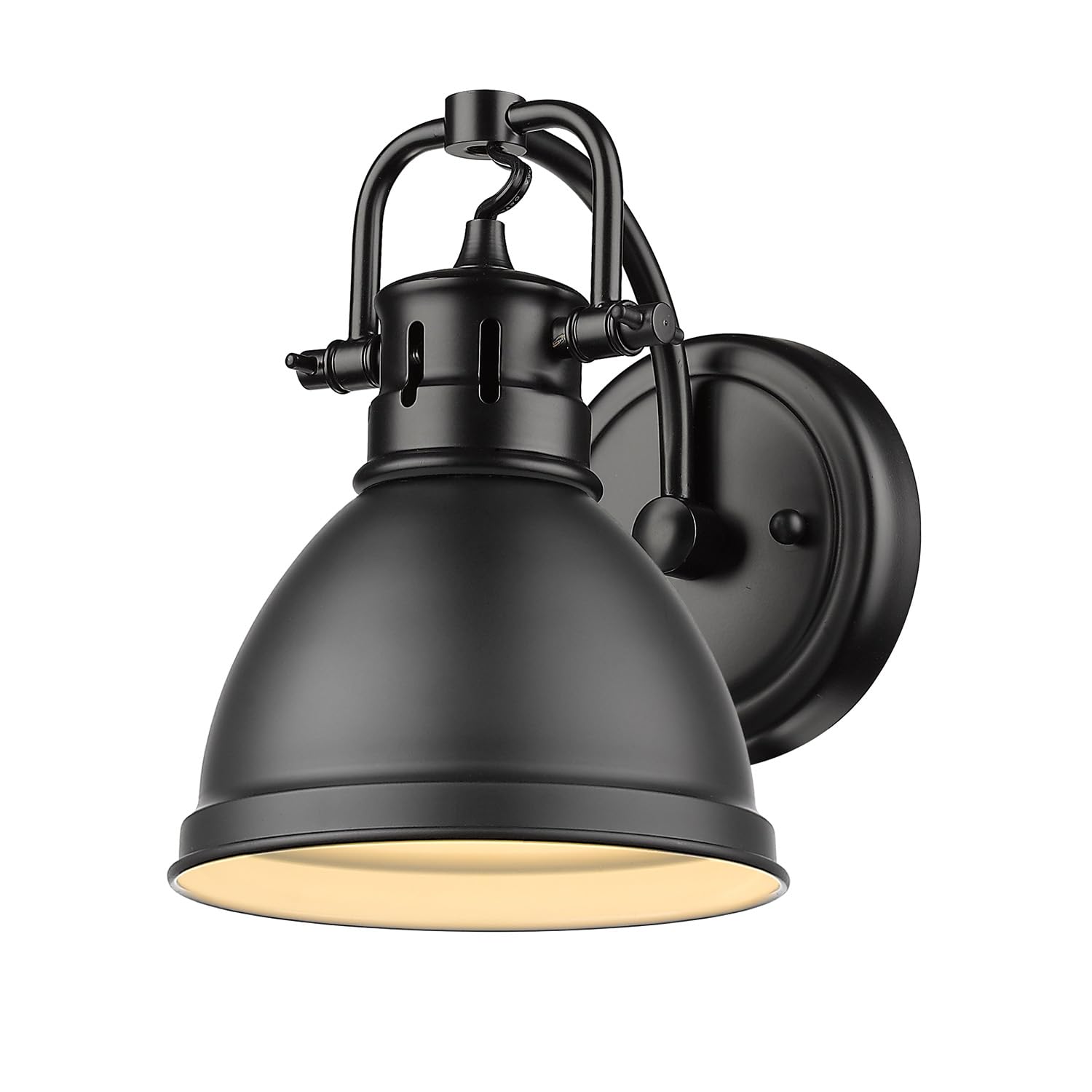 Golden Lighting 3602-BA1 BLK Duncan Bath Vanity, 8.25"L x 6.5"W x 8.5"H, Matte Black with a Matte Black Shade- Vanity Lights, Vanity Lighting fixtures, Bathroom Light Fixtures